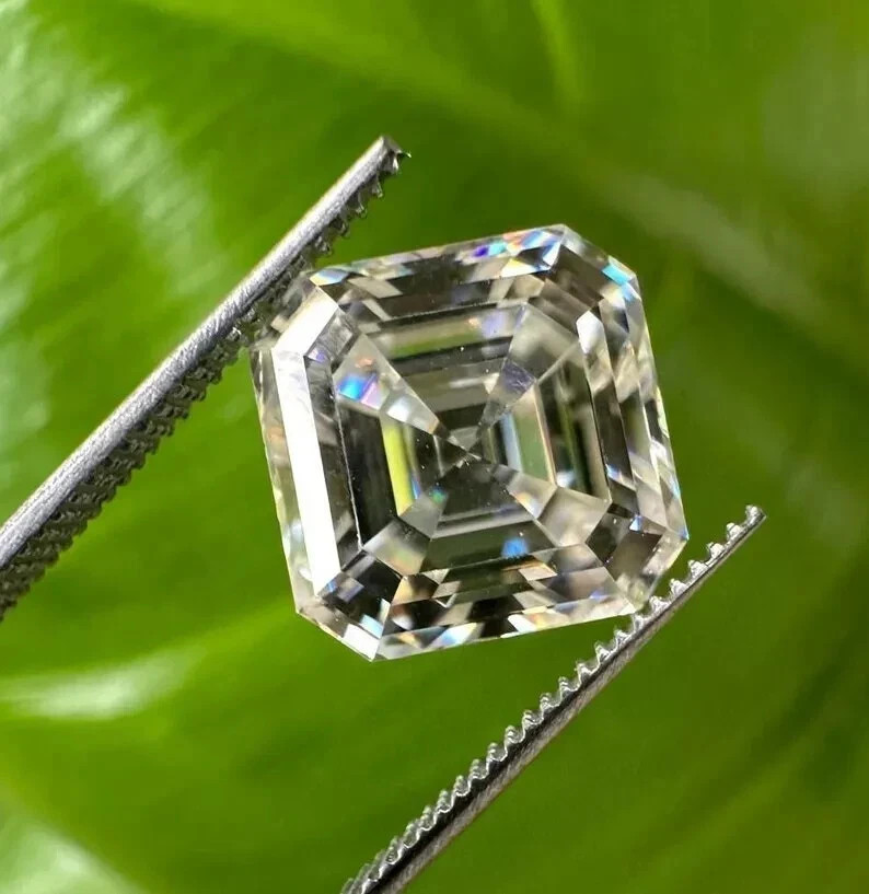 3.75 CT Natural White Diamond 9 mm 1 Pcs Asscher Cut VVS1 D Grade Certified C20
