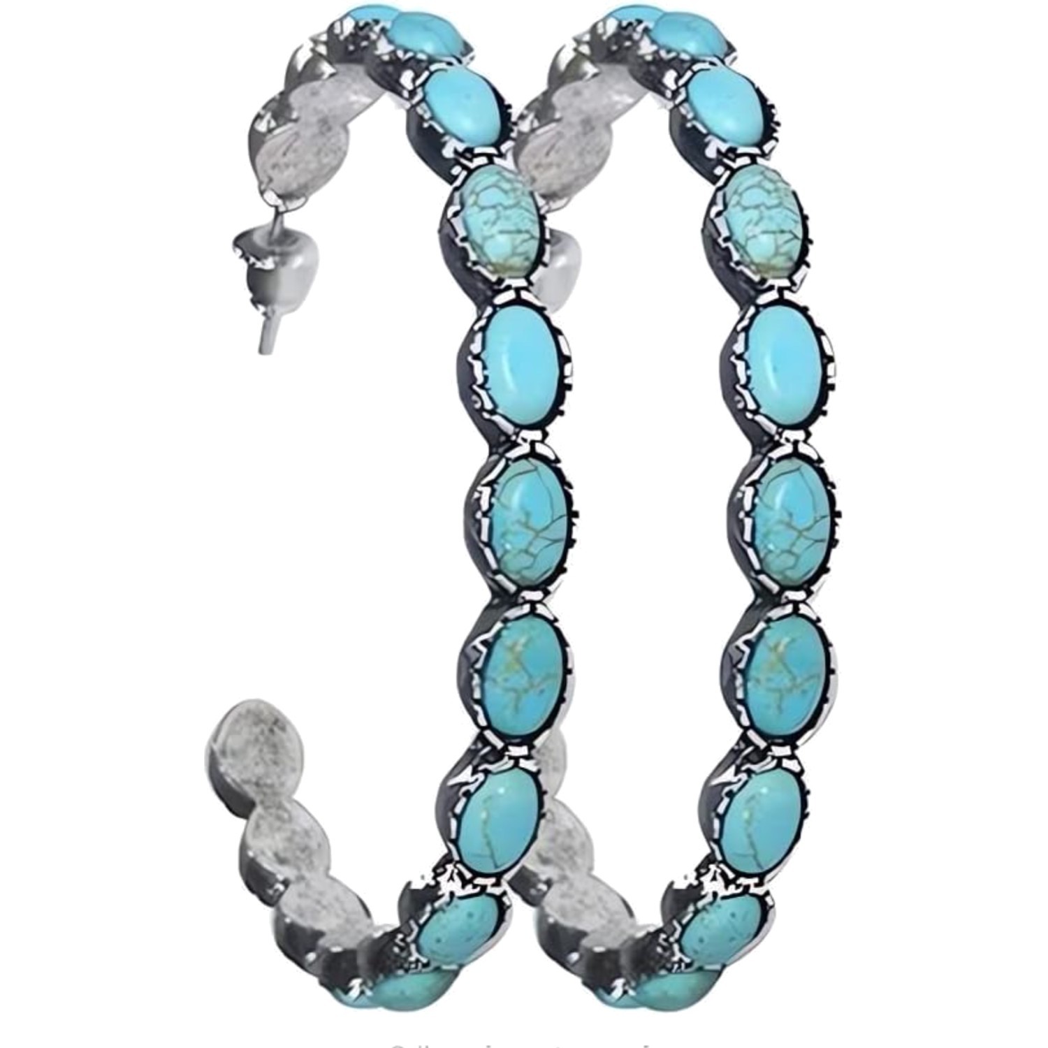 Turquoise Drop Dangle Earrings Beaded Flower Teardrop Jewelry