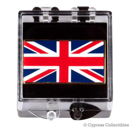 UK FLAG ENAMEL LAPEL PIN GOLD BORDER UNION JACK United Kingdom British TIE TACK