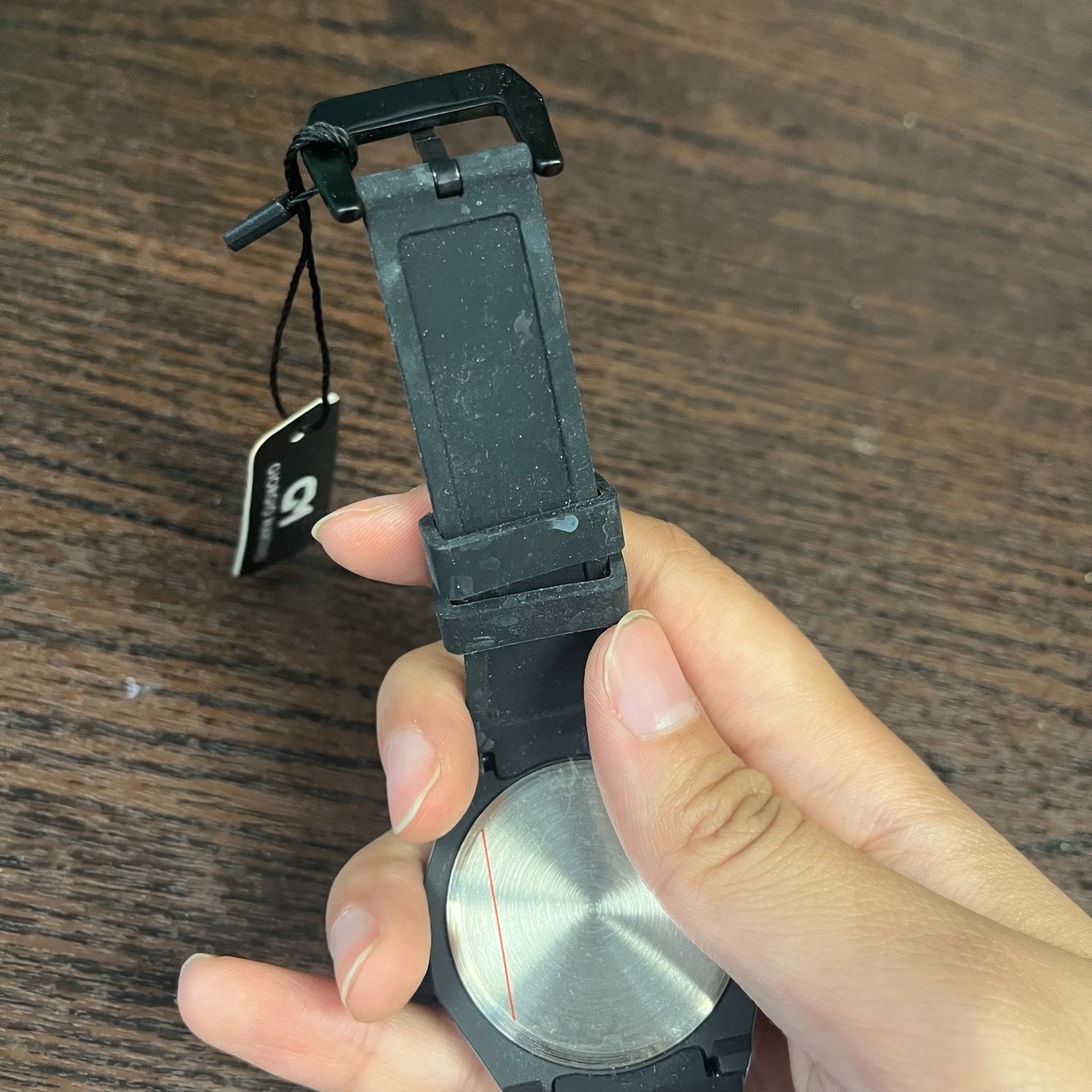 GIORGIO MARTINO Unisex Black Outline Watch Unique Octagonal Case Silicone Strap