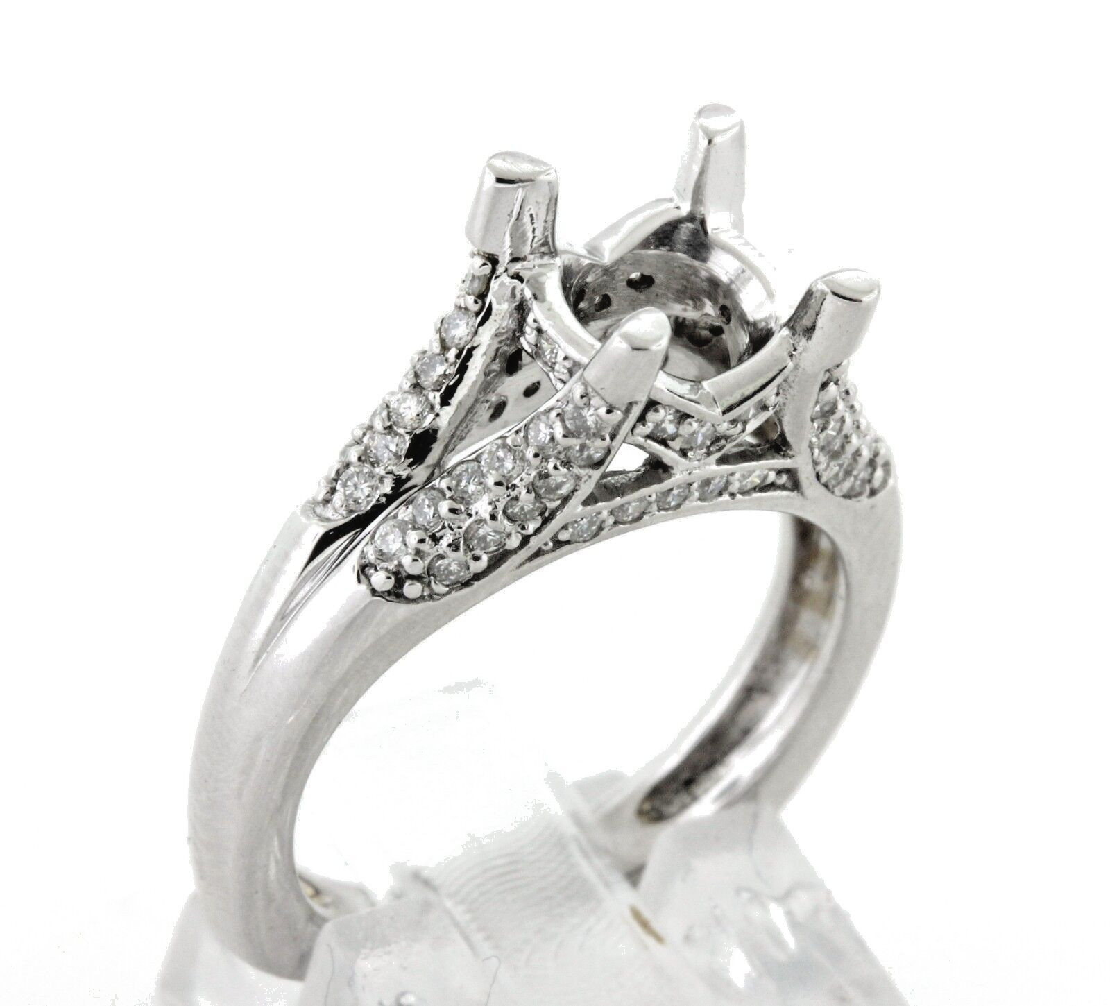 0.61 CT Round Brilliant Cut Diamond Setting VS2-SI1/G 14K W. Gold SALE