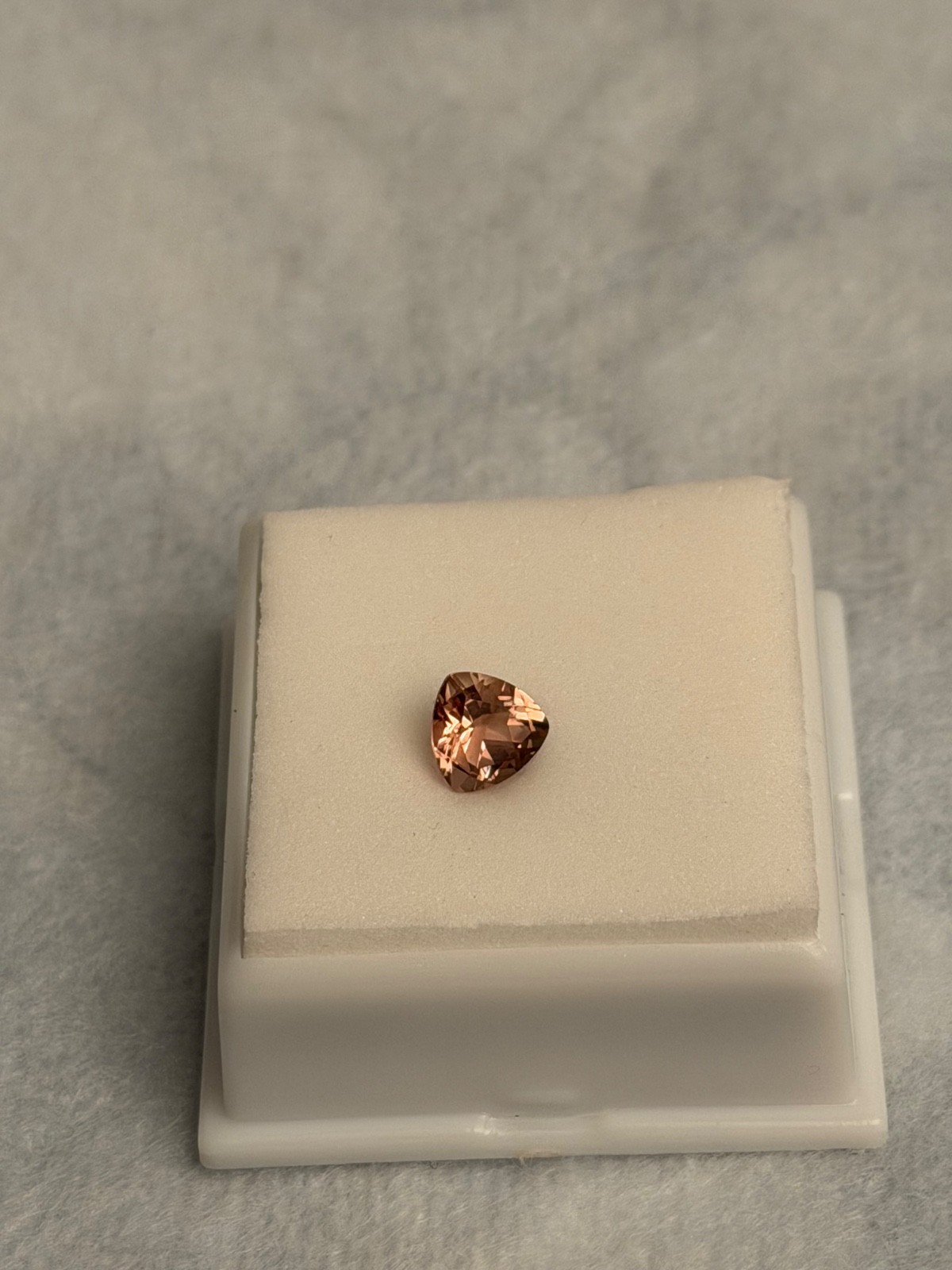 1.06ct Certified Oregon Sunstone Gold Green Pink Dichroic Schiller Trillion Cut