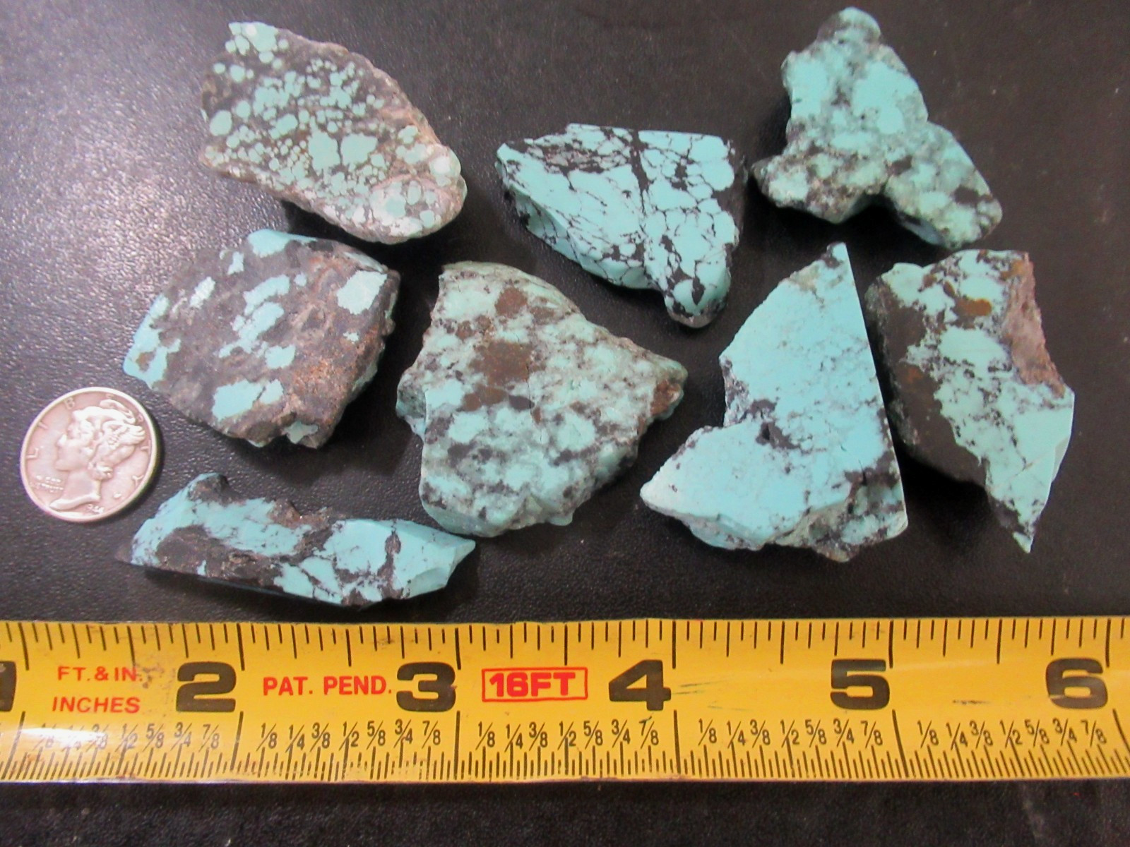 ARIZONA TURQUOISE SLABBED STONES 360tcw. 35mm X 25mm to 38mm X 29mm #832