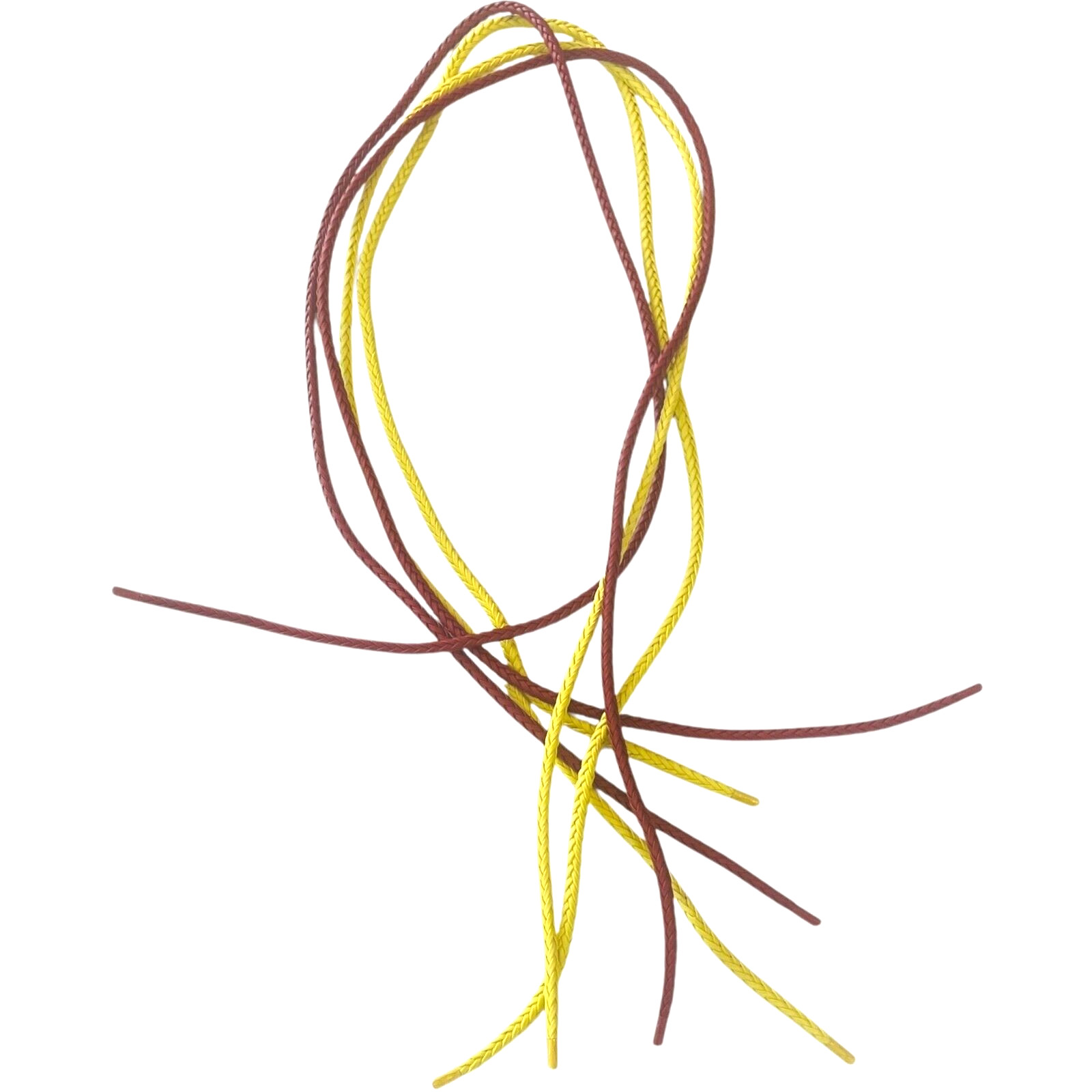 Bolo Tie Corded Strings – 2 x Maroon / 2 x Yellow – LOT of 4