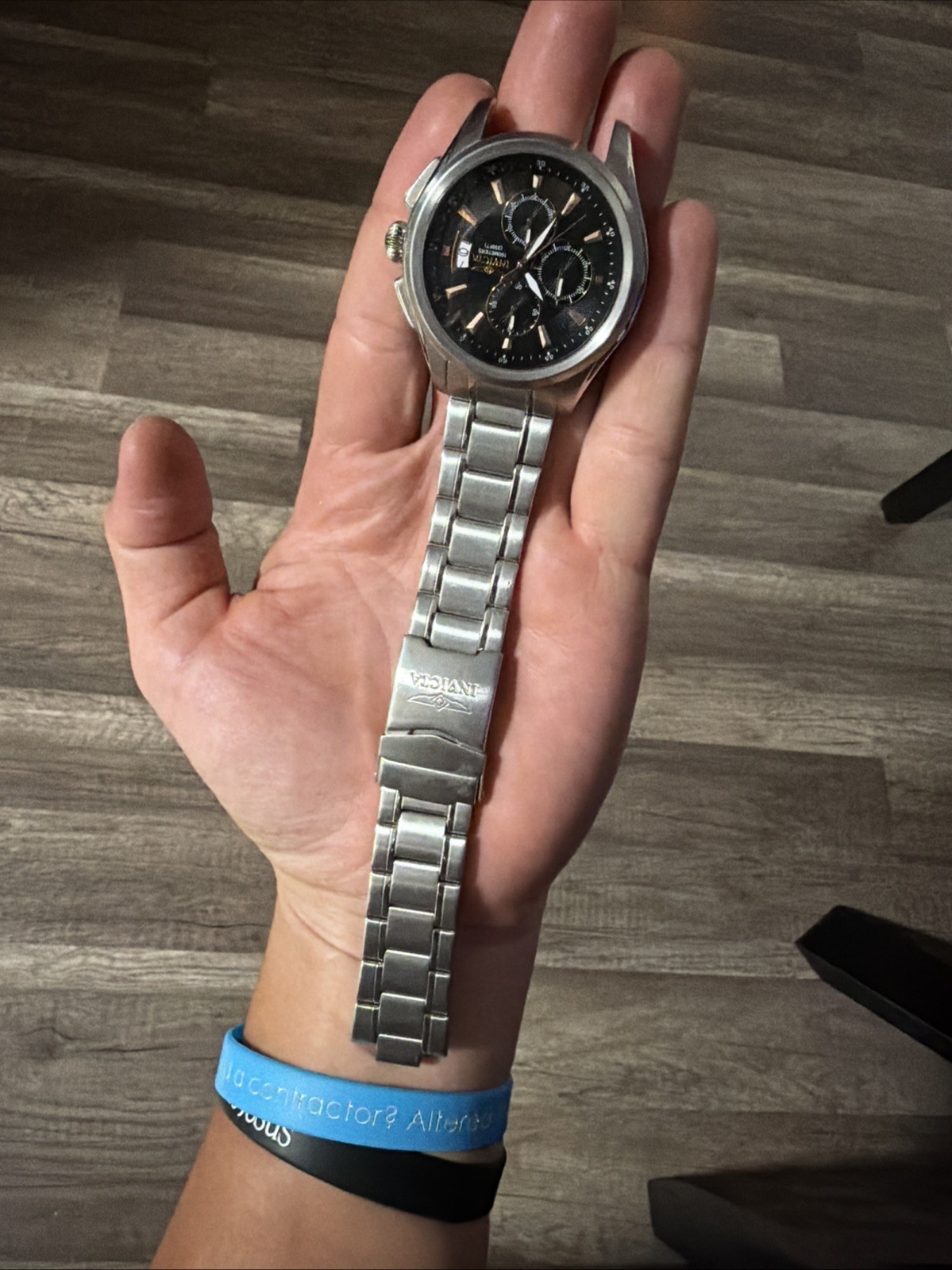 Invicta Specialty 1483 Stainless Steel Chronograph Watch Dead Battery -Works
