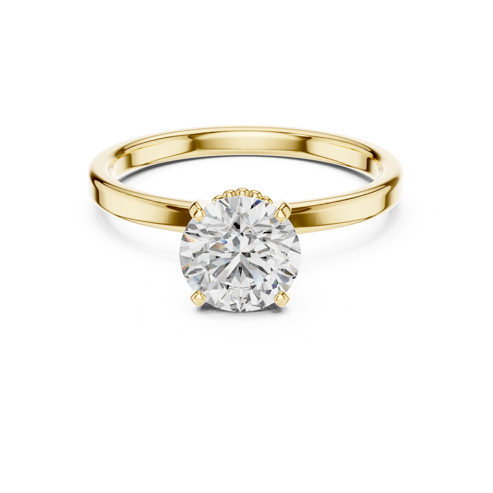 1 Ct Lab Grown Diamond IGI Certified Engagement Wedding Gold Ring 14 K F VVS