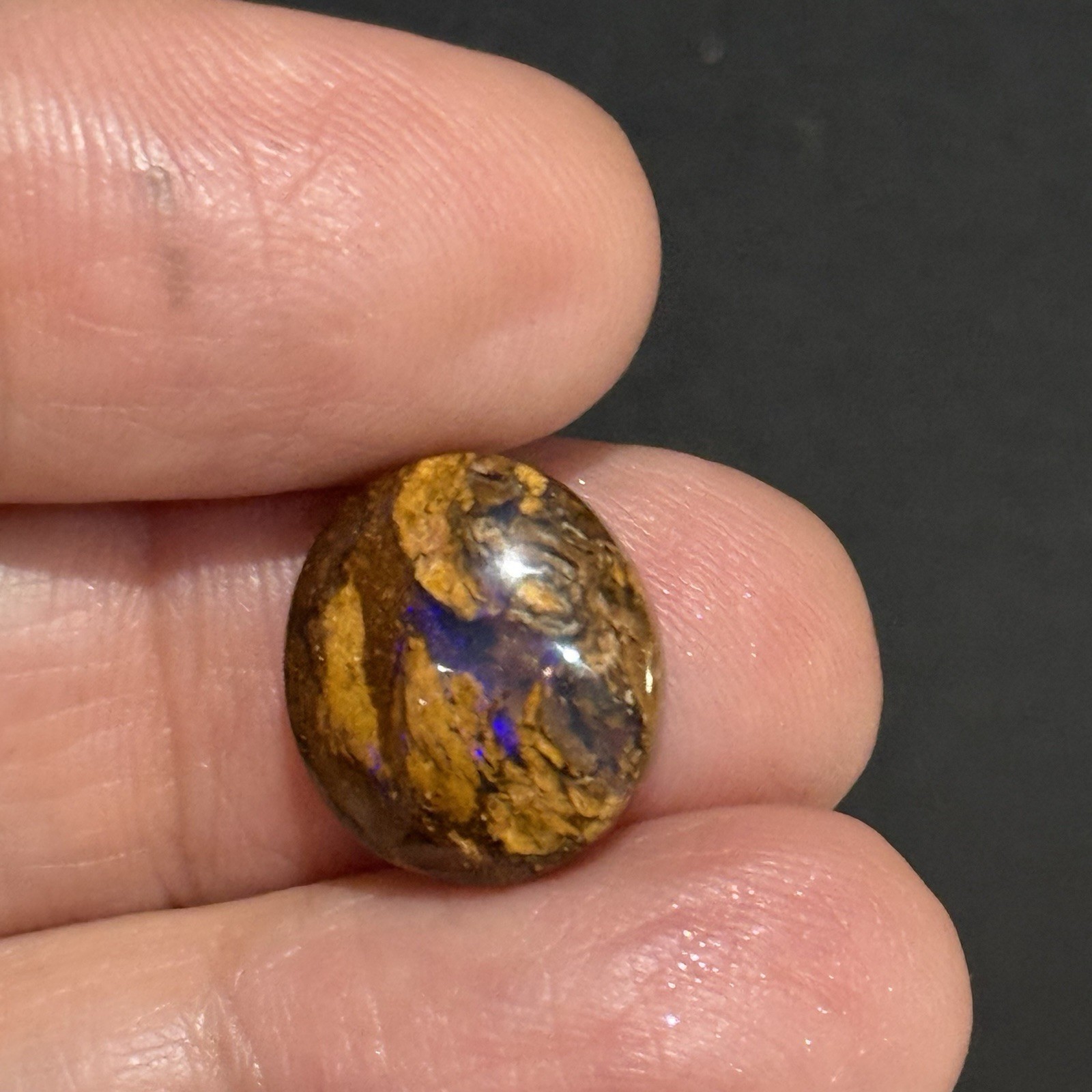 6.65ct 14.3×12.6×5.2mm Fine Australian Koroit Boulder Opal Oval Cabochon Gem