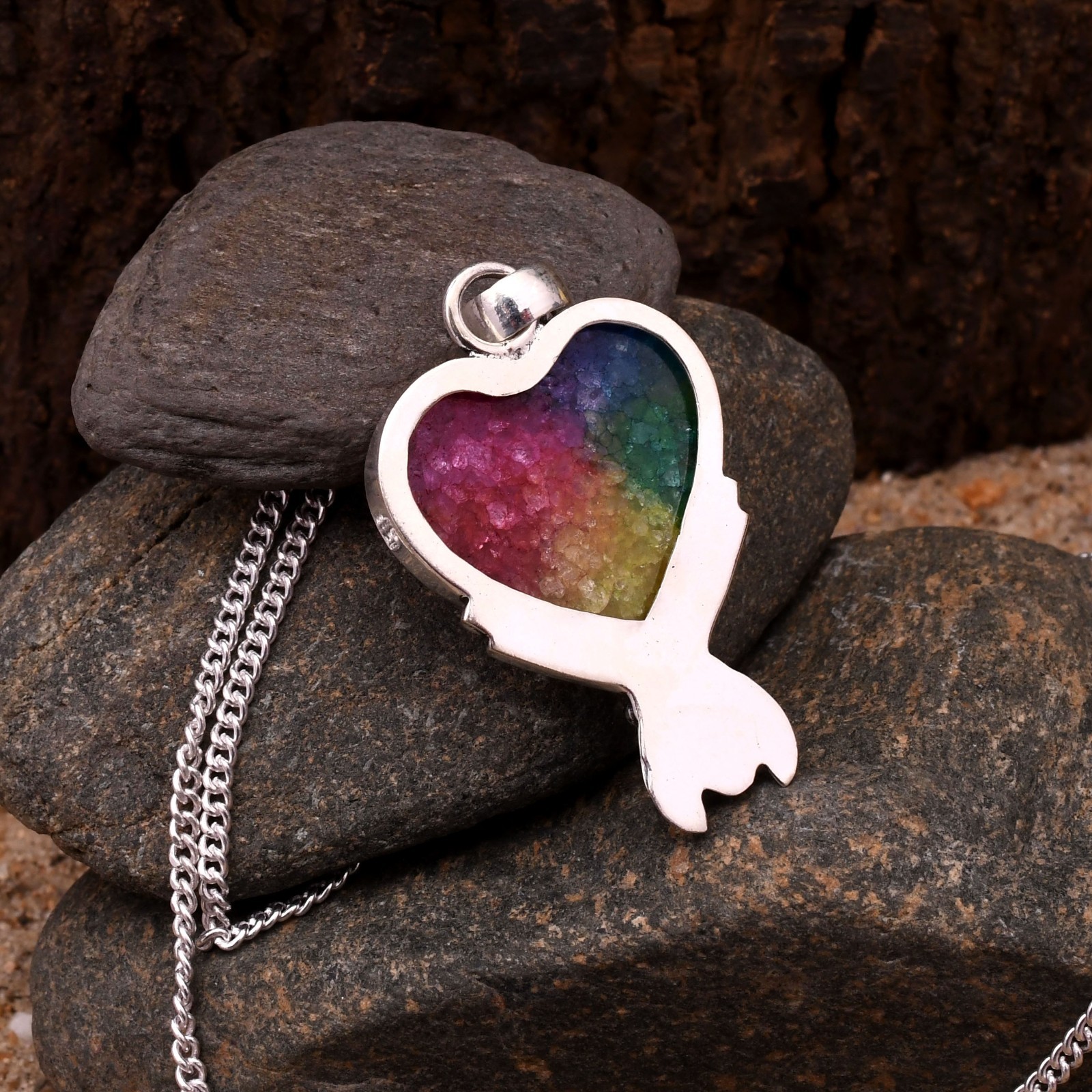 Solar Quartz Gemstone 925 Sterling Silver Handmade Pendant Approx – 1.77″