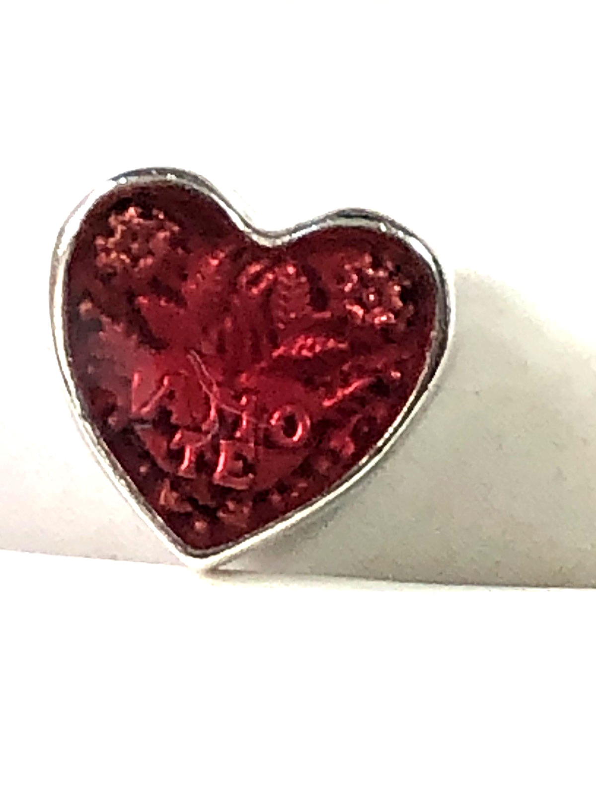 Authentic PANDORA Red Enamel AMO TE LATIN LOVE HEART Charm #792048EN117
