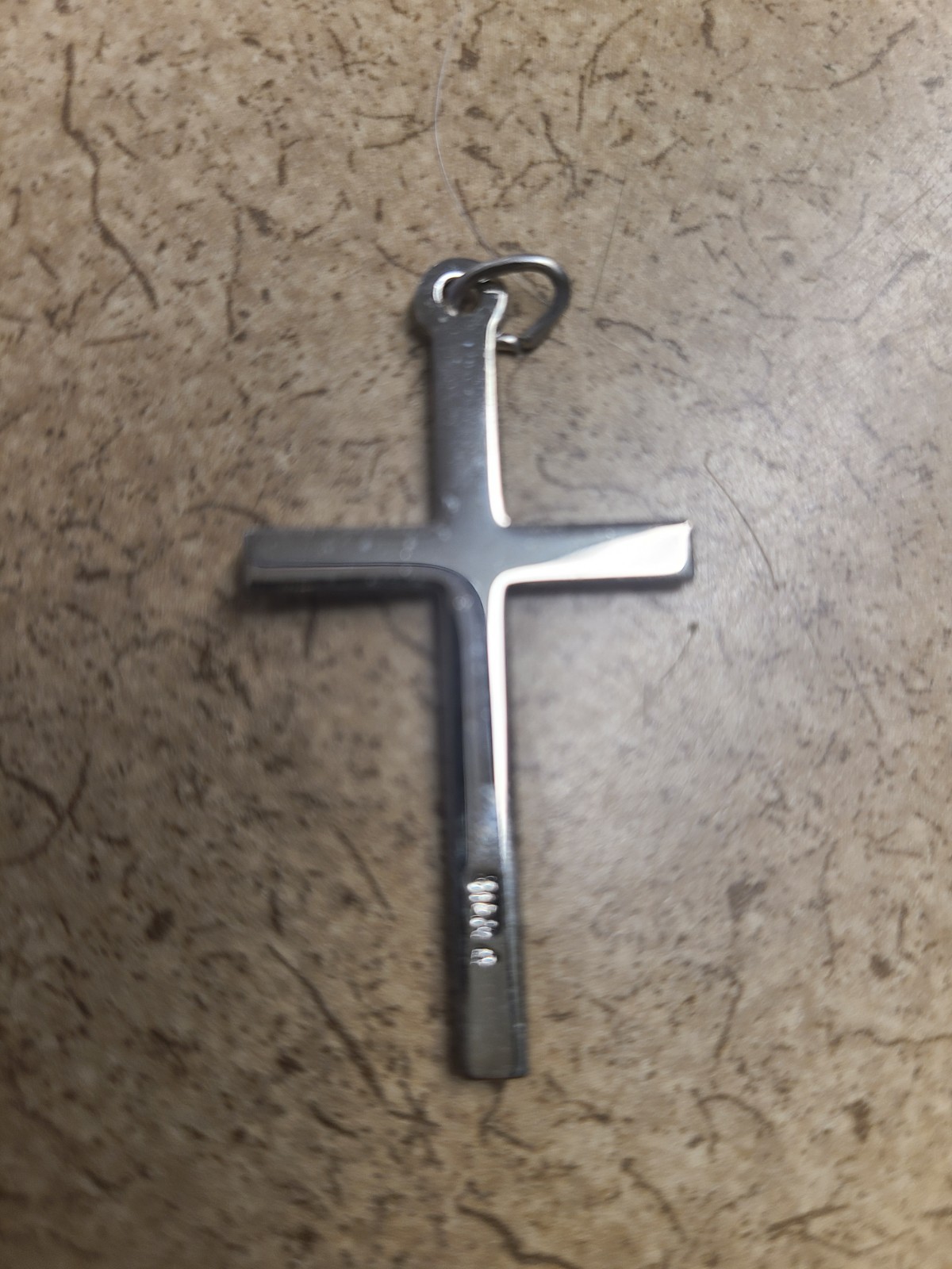 1 5/8 ” Brushed Sterling Silver Cross Pendant