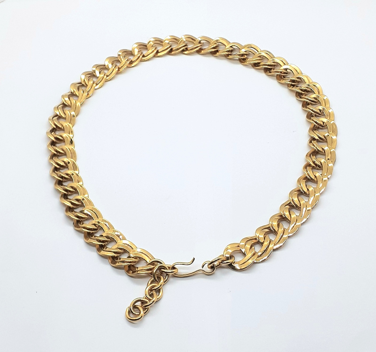 Vintage Monet Necklace Bold Double Curb Link Chain Gold Tone Signed 21”