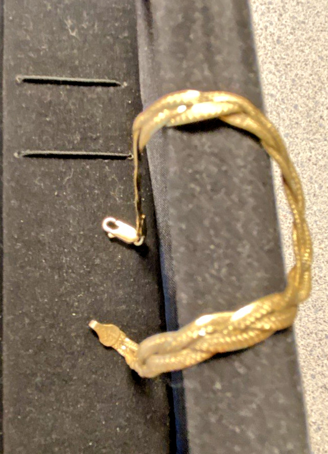 14K Italian Braided Diamond Cut Bracelet 7.5″ length Vintage Design