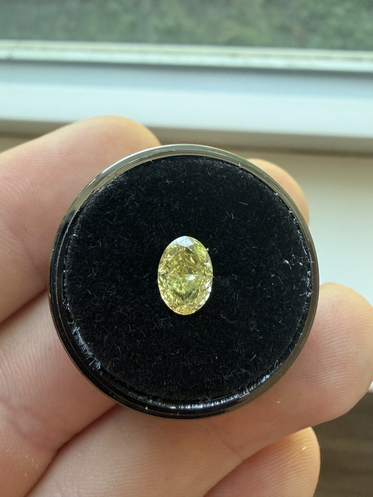 1.09 Fancy Vivid Yellow Oval Lab Grown Diamond, IGI certified