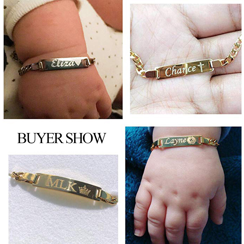 VNOX Baby Babi Bracelets Customize Name ID Bar Personalized Boys Girls Gift