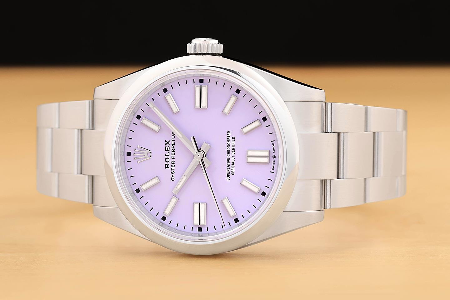 2026 CARD ROLEX OYSTER PERPETUAL 41MM 134300 LAVENDER STEEL OYSTER BAND WATCH
