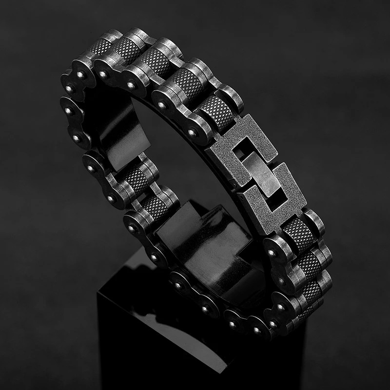 Retro Biker Chain Bracelet Stainless Steel Link Chain Men’s Jewelry