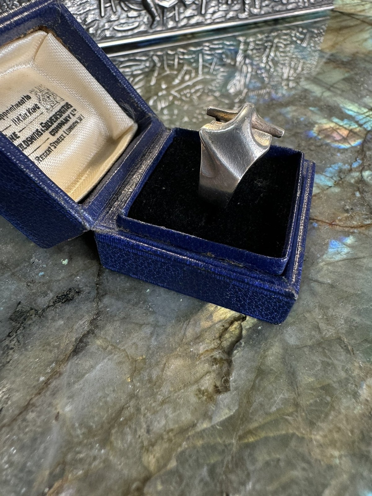 Whole body s925 silver ring male and female elephant iceberg sculpture design