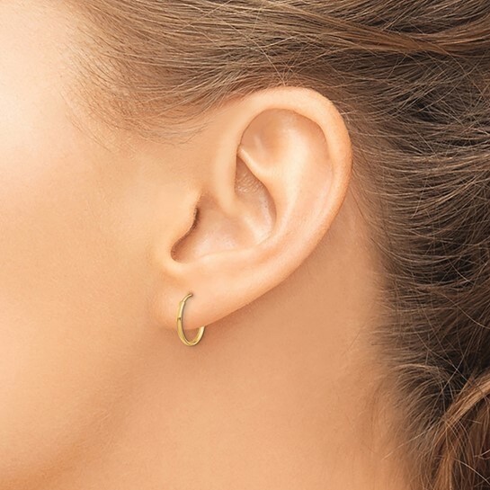 14K Gold Plated Yellow Ball Stud Earrings / Bano de Oro Aretes – ER5424