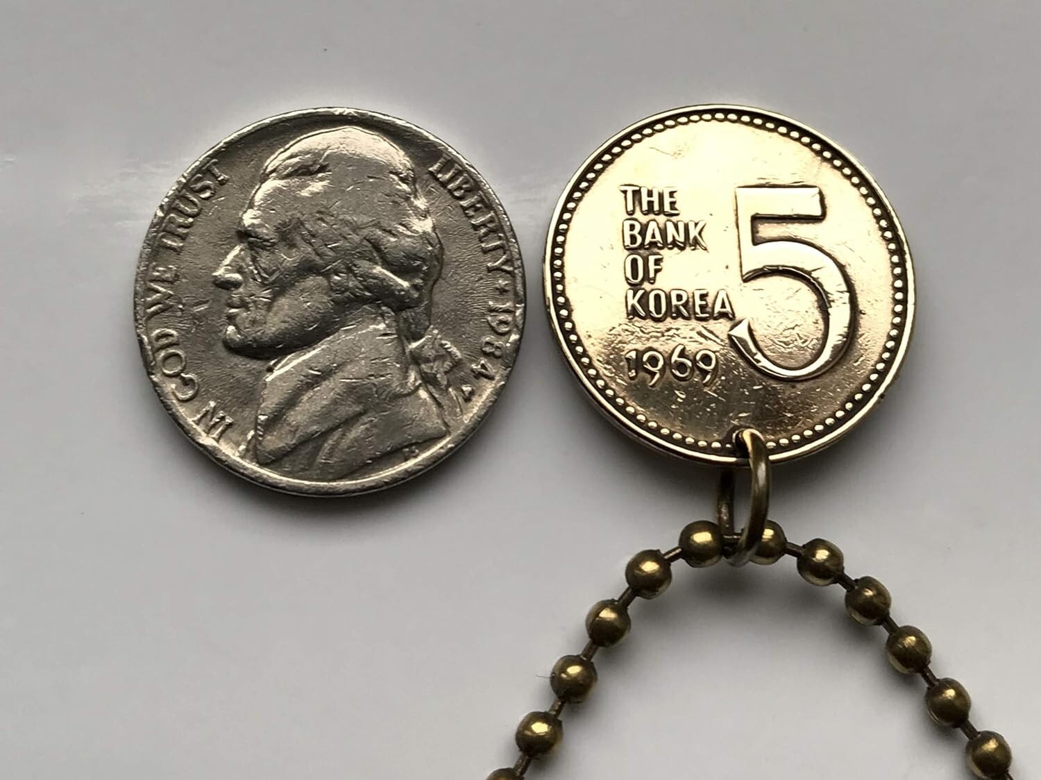 1969 South Korea 5 Won coin pendant Geobukseon Turtle battleship Joseon n001063