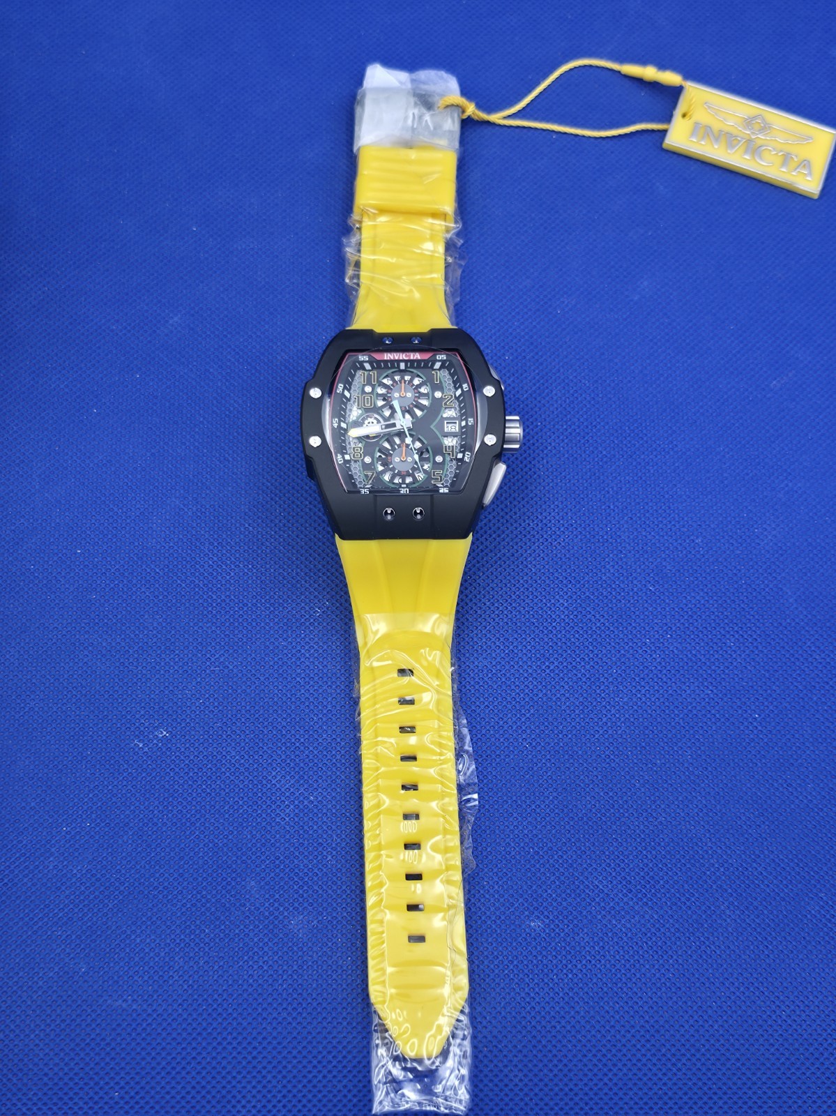 Invicta Racing Gridlock Men’s 47mm Skeleton Dial Yellow Chronograph Watch 48337
