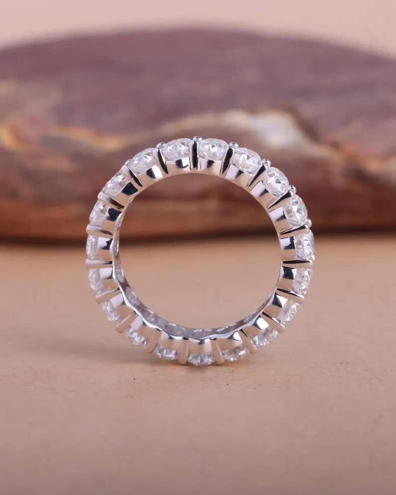 RARE 10.00 Ct Certified White Treated Diamond Solitaire Ring In 925 Silver