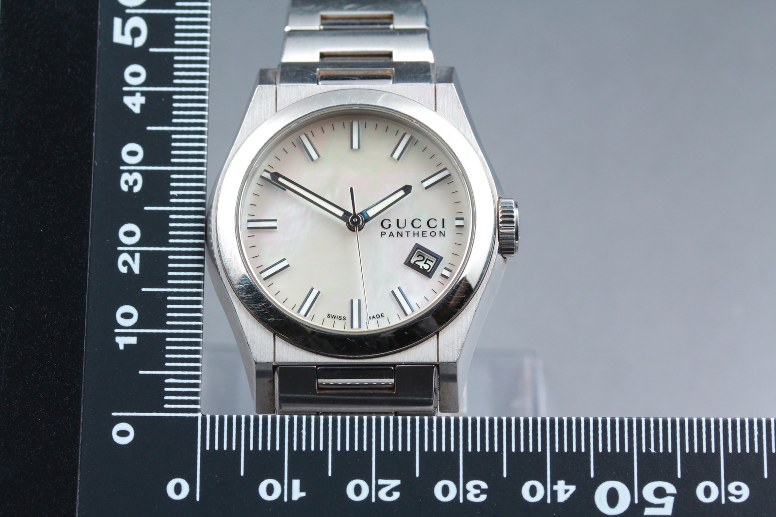 [Exc+4] Gucci Pantheon Silver Quartz Watch Unisex 1154 From JAPAN