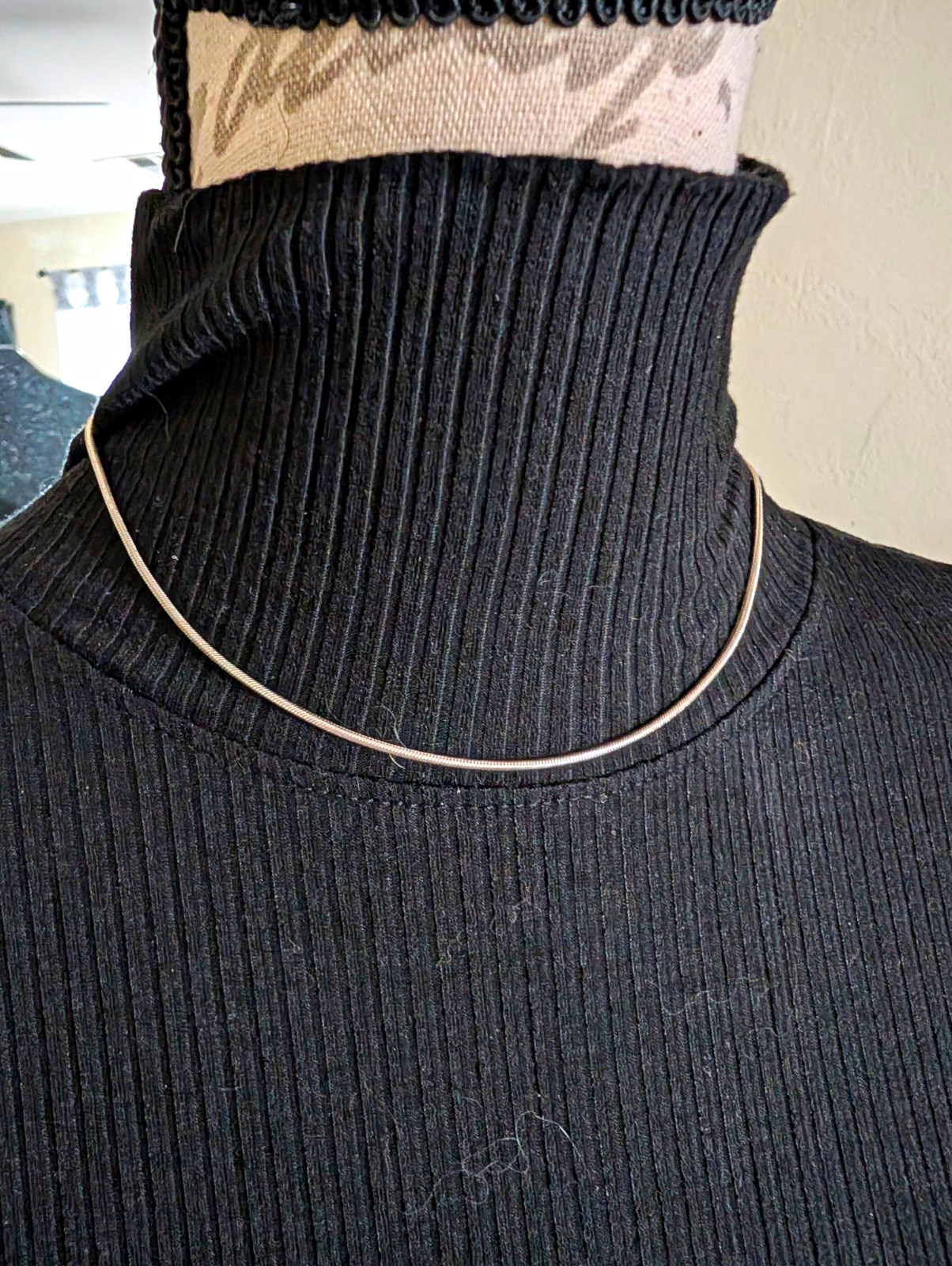 925 Sterling Silver Snake Chain Choker Necklace 15 Inch Lobster Clasp