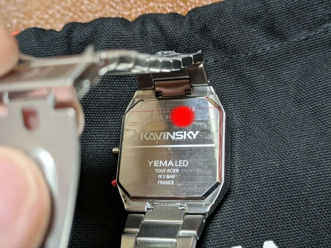 YEMA Kavinsky Digital Watch Red LED Unused with Leather Case & Bag