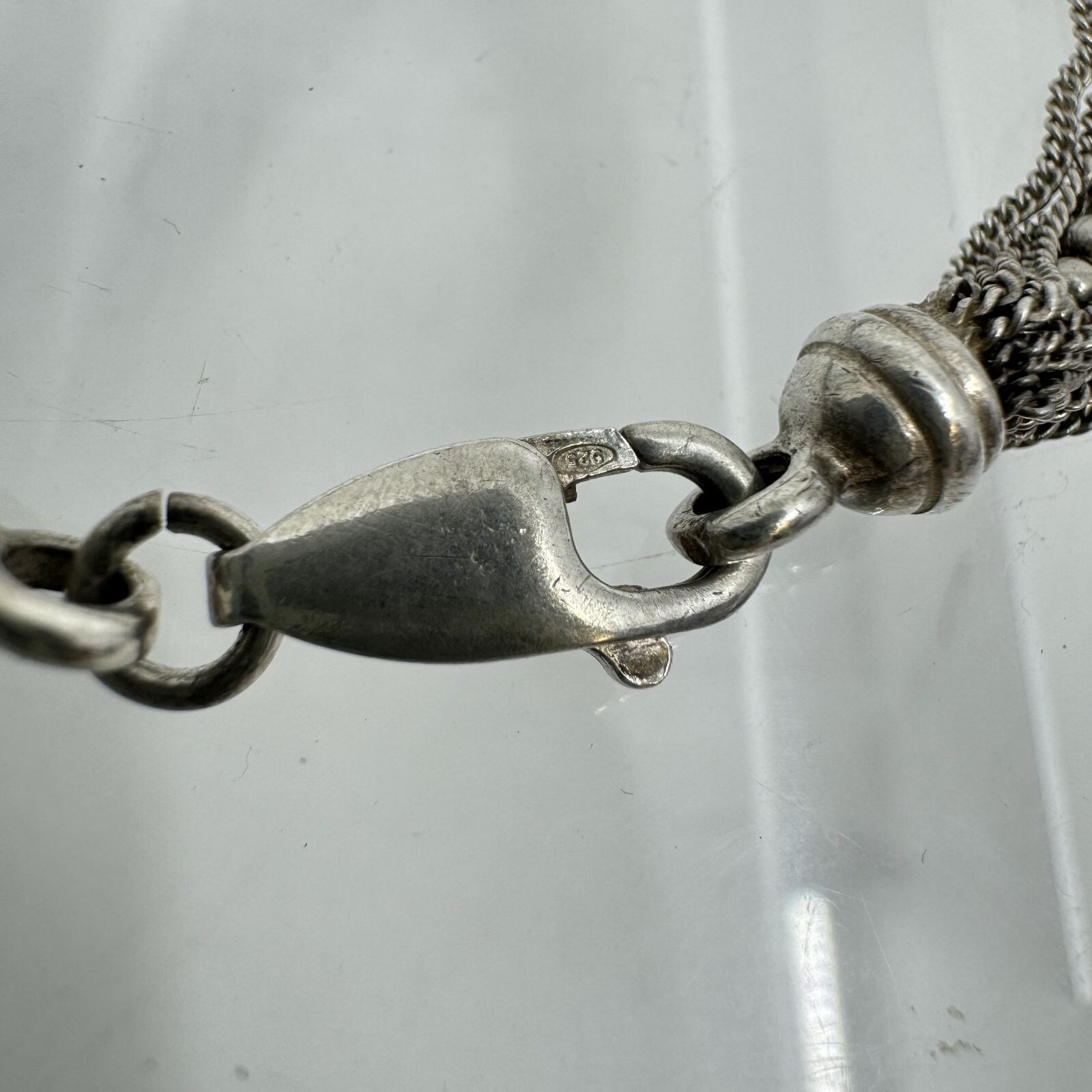 Sterling Silver Multi-Chain Layered Bracelet 7.25″ Made In Italy Elegant Design