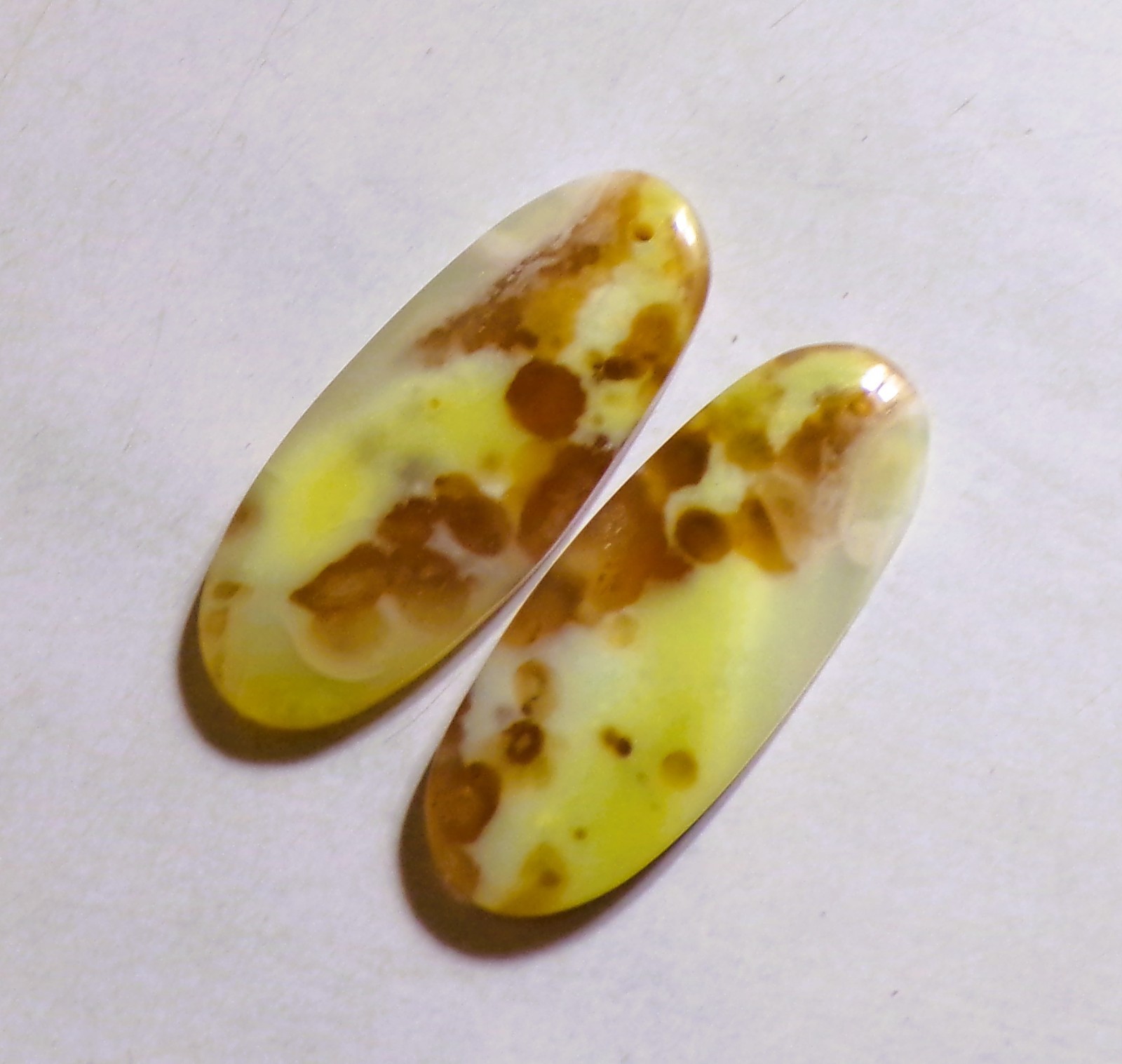 44.85 Cts Natural Green Opal Drilled Cabochon Match Pair Gemstone 39X15.4MM 23