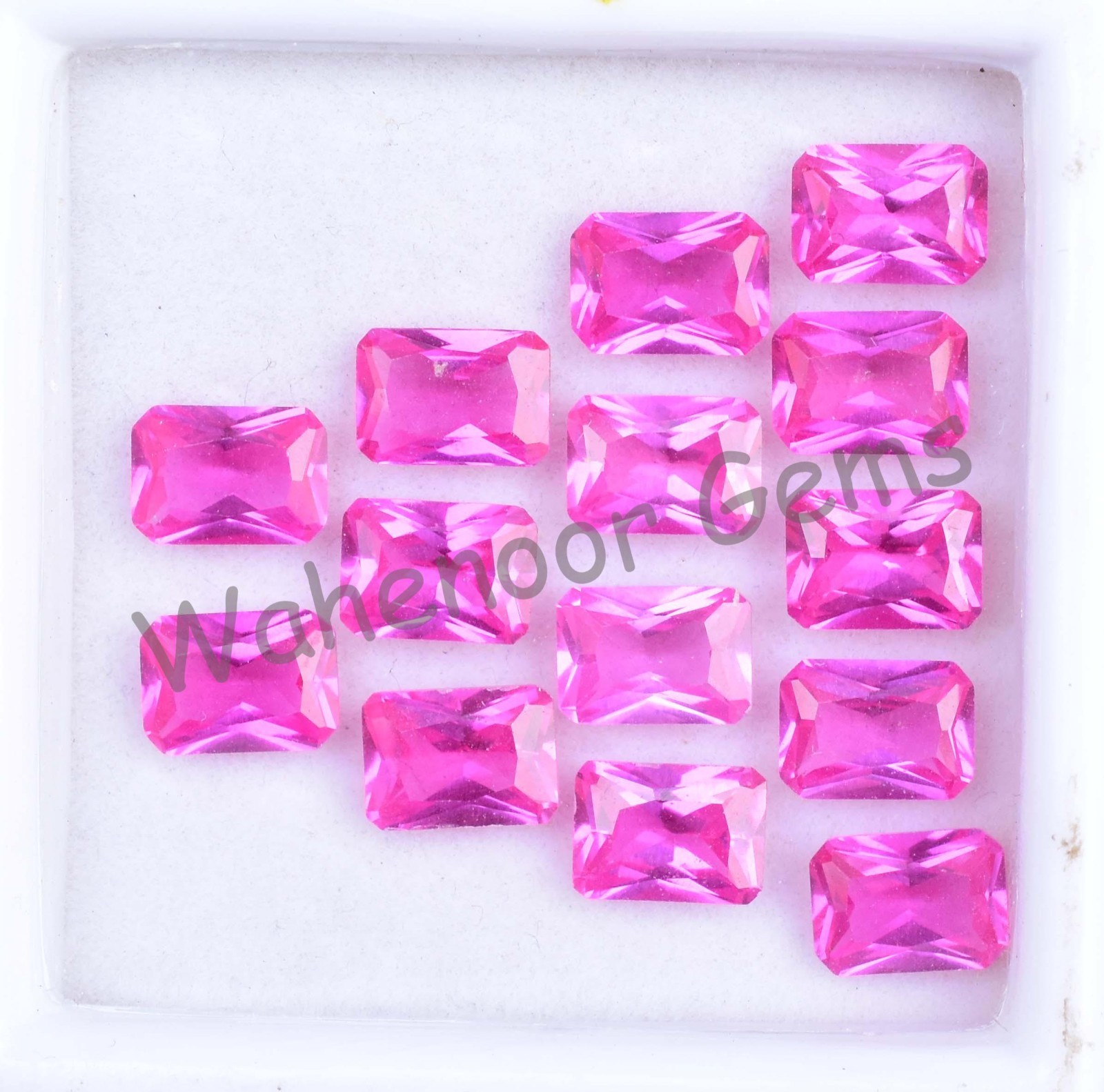 14 Pcs Natural MOGOK Pink Ruby 6.90 mm Emerald Certified AAA+ Loose Gemstone