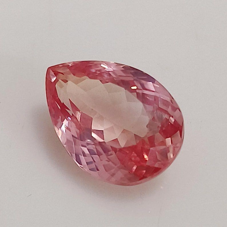 120ct Natural Padparadscha Sapphire Gemstone Pear cut Loose Certified Sapphire
