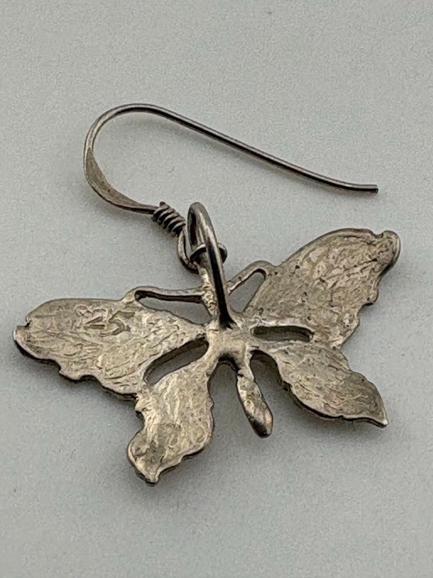 925 STERLING SILVER DIAMOND CUT BUTTERFLY EARRINGS 1.25″ CHANGE GROWTH 2886