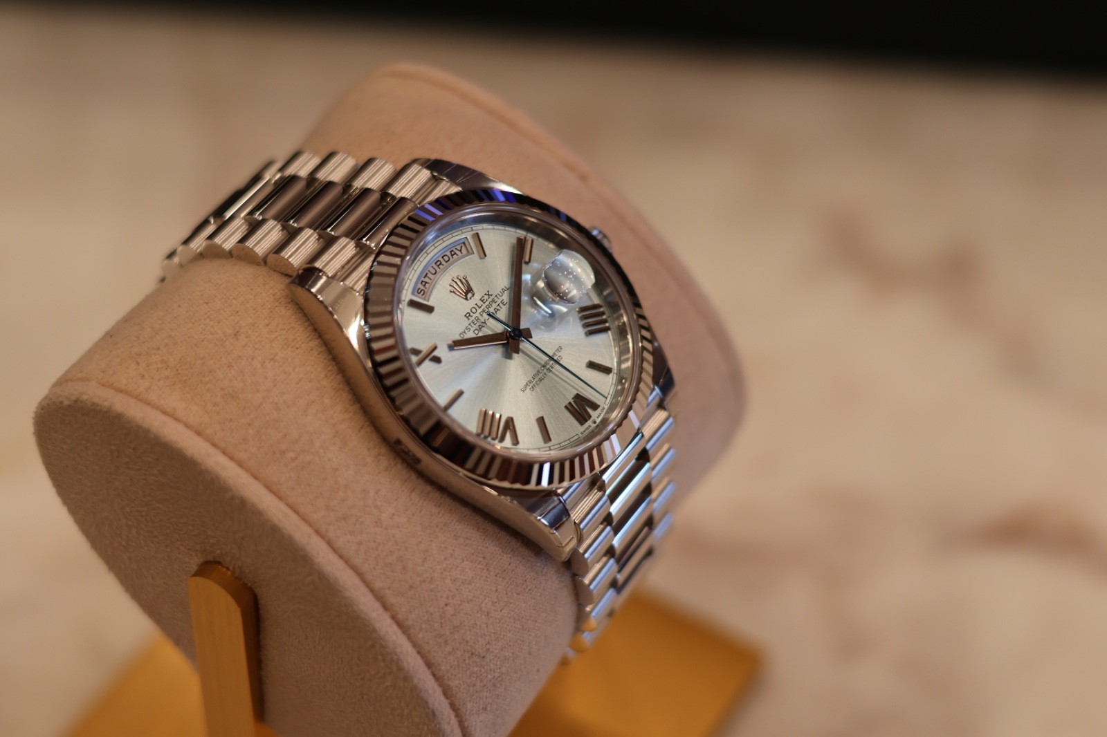 Rolex Day-Date 40 Platinum Ice BlueRoman Dial Brand new 2026 Full Set 228236