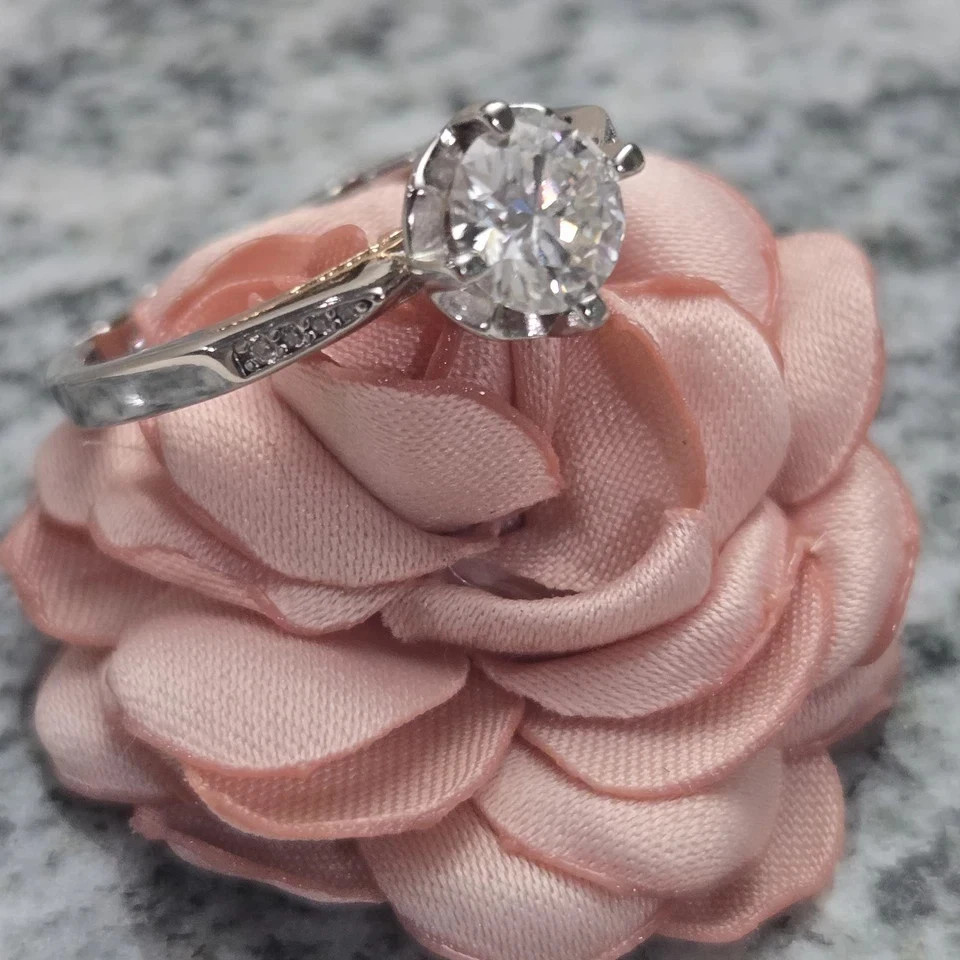 Special Wedding Proposal Ring 925 Sterling Silver 1.2 Ct Round Simulated Diamond