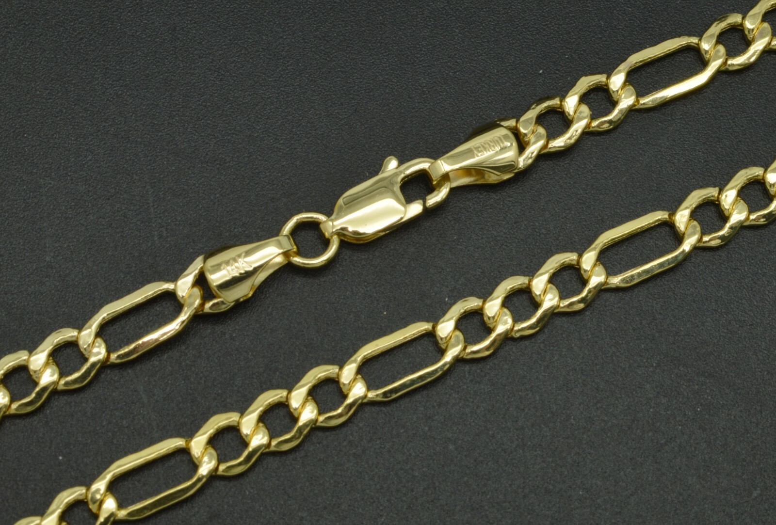 NEW 14k Real Yellow Gold 4.6mm figaro Link Chain 18″ 20” 22” 24″