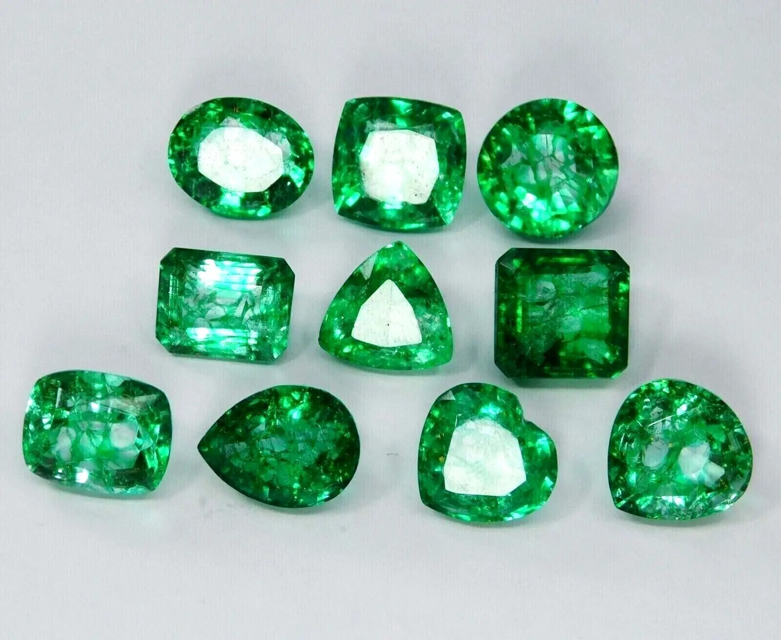 105 Ct Natural Certified Colombian Green Emerald Loose Gemstones Mix Cut Lot