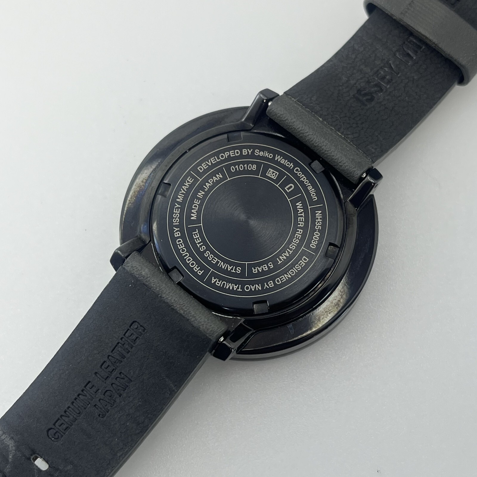 SEIKO ISSEY MIYAKE 1/6 Nao Tamura Watch leather Band Japan AUTOMATIC w/Box #570A