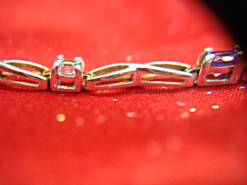 CUTE STERLING SILVER BRACELET WITH 5 DIFF. COLORED GEMSTONES – WELL MADE & NICE!