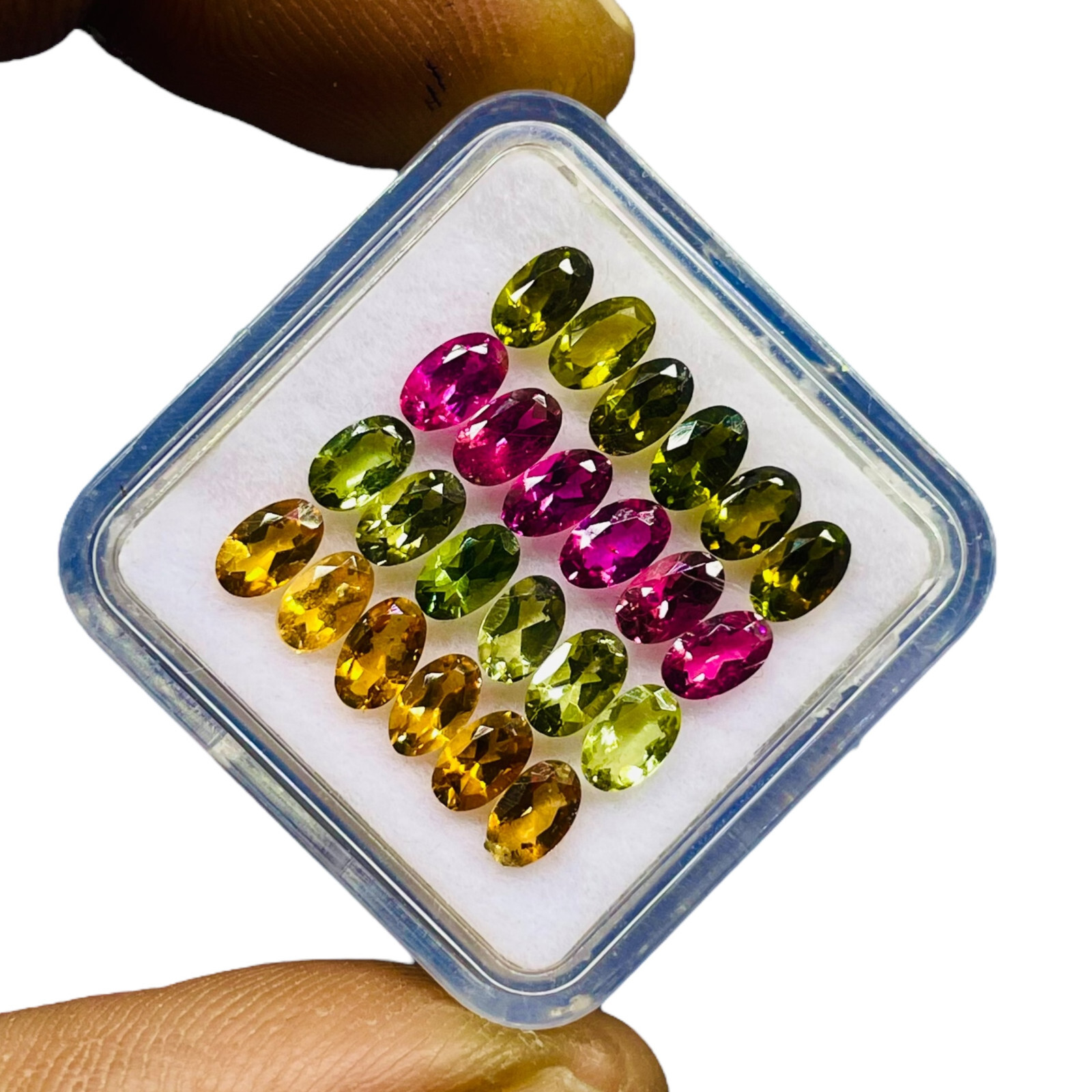 VVS 24 Pcs Natural Multi Tourmaline 5x3mm Oval Cut Loose Untreated Gemstones