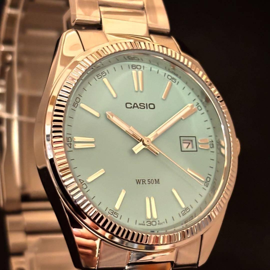 CASIO Men’s Watch Turquoise Blue Silver Color Men’s Watch