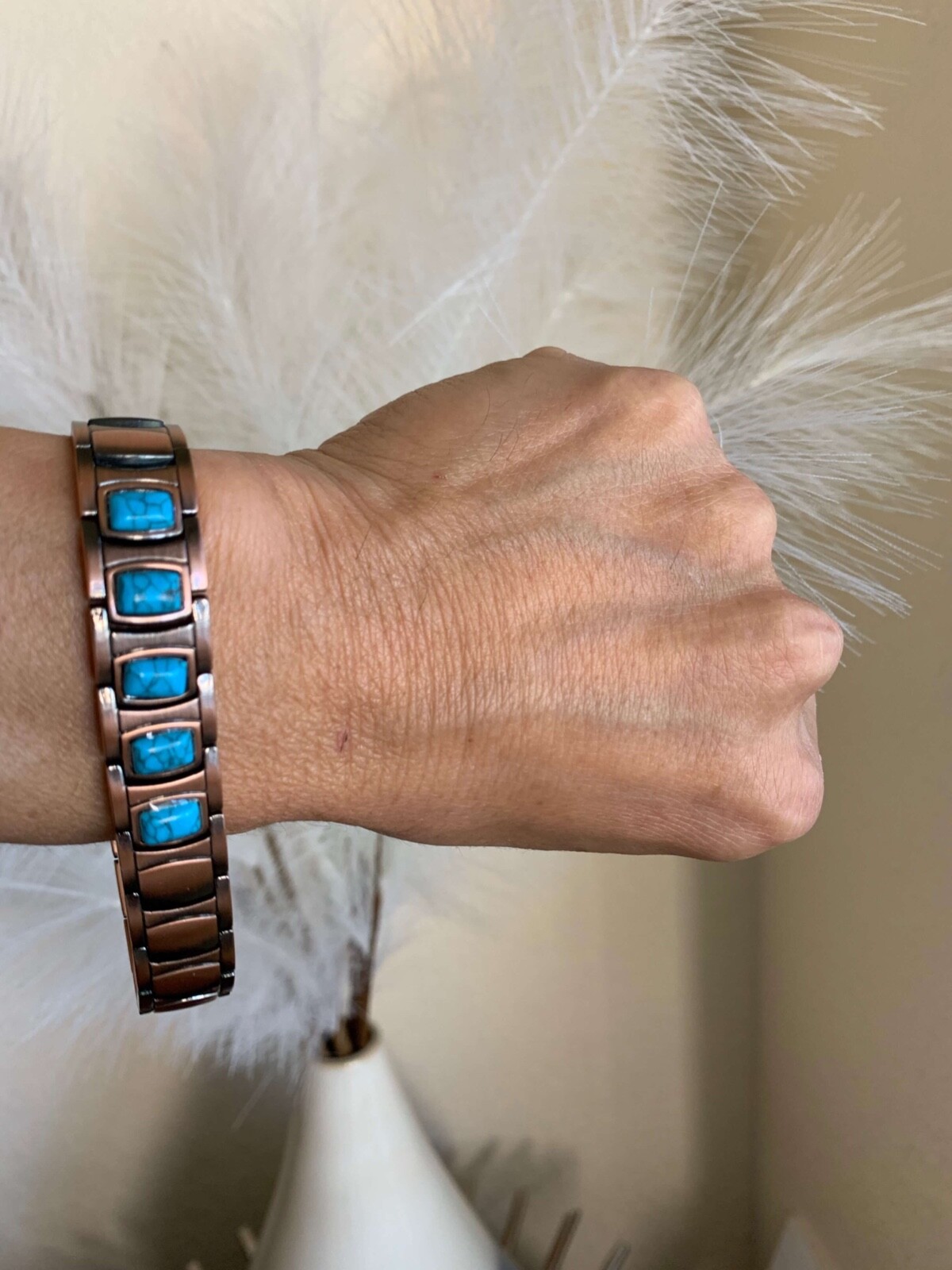 Magnetic Bracelet women Pure Copper Energy Stress Arthritis Pain Relief Anxiety