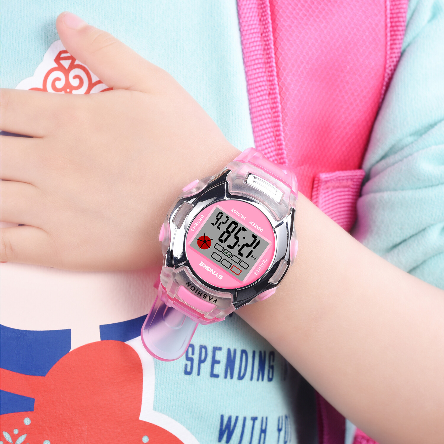 1X Child Boy Girl Xmas Gift Multifunction Sport Electronic Digital Wrist Watch