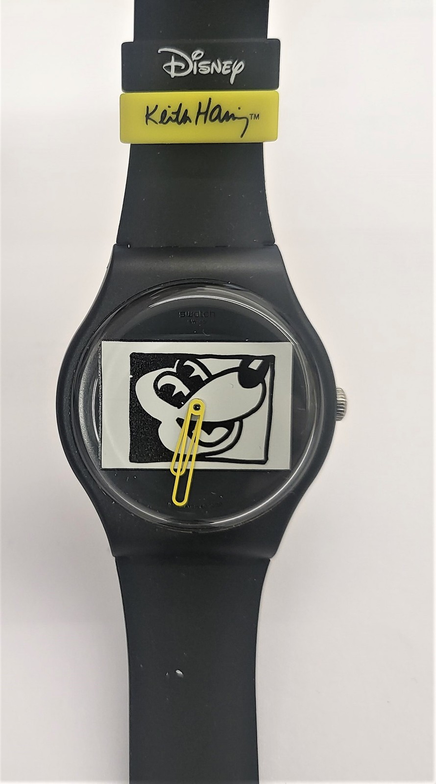 2020 Swatch Special – SUOZ337 – Mickey White on Black By Keith Haring – NEW –