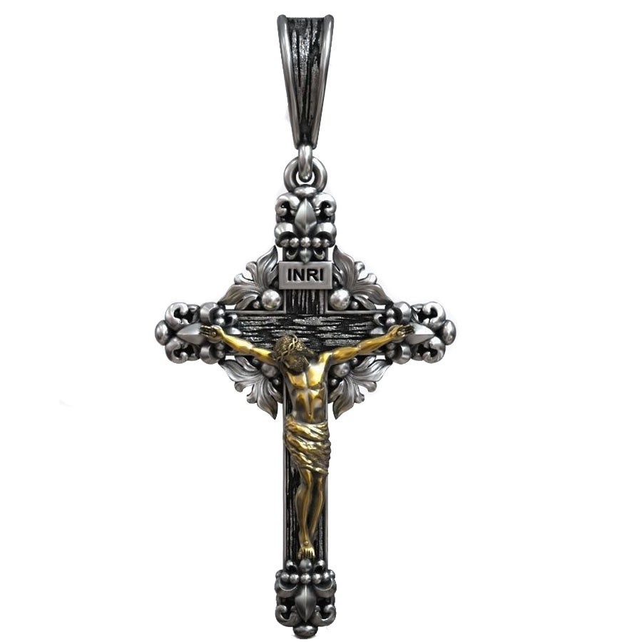 8g Catholic Crucifixion Cross With Jesus Christ Pendant 925 SOLID STERLING SILVE