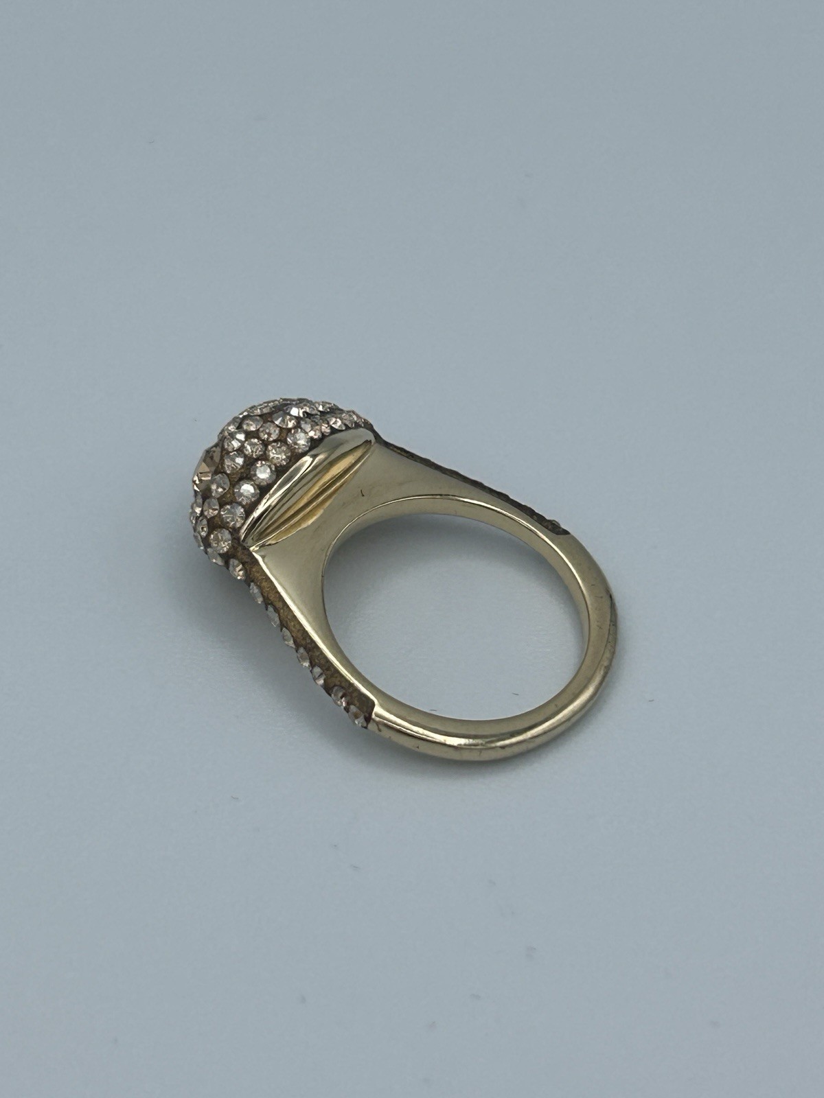 Atelier Swarovski Core Collection Moselle Stacking Gold Plated Dome Ring Sz 52/6