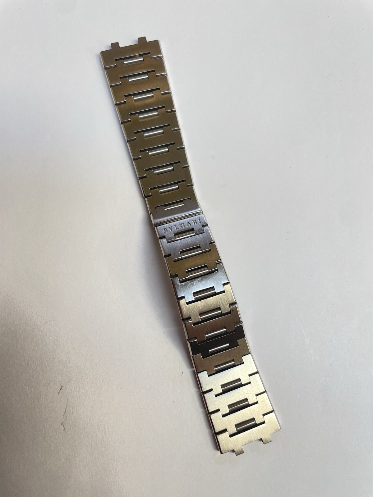 Original Bvlgari Bracelet 15 To 19mm End Link Stainless Steel Folding Clasp
