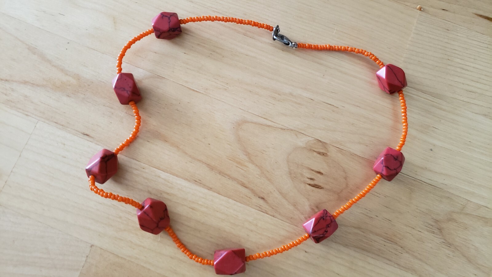 STONE Necklace , 17″ , HAND CRAFTED in USA