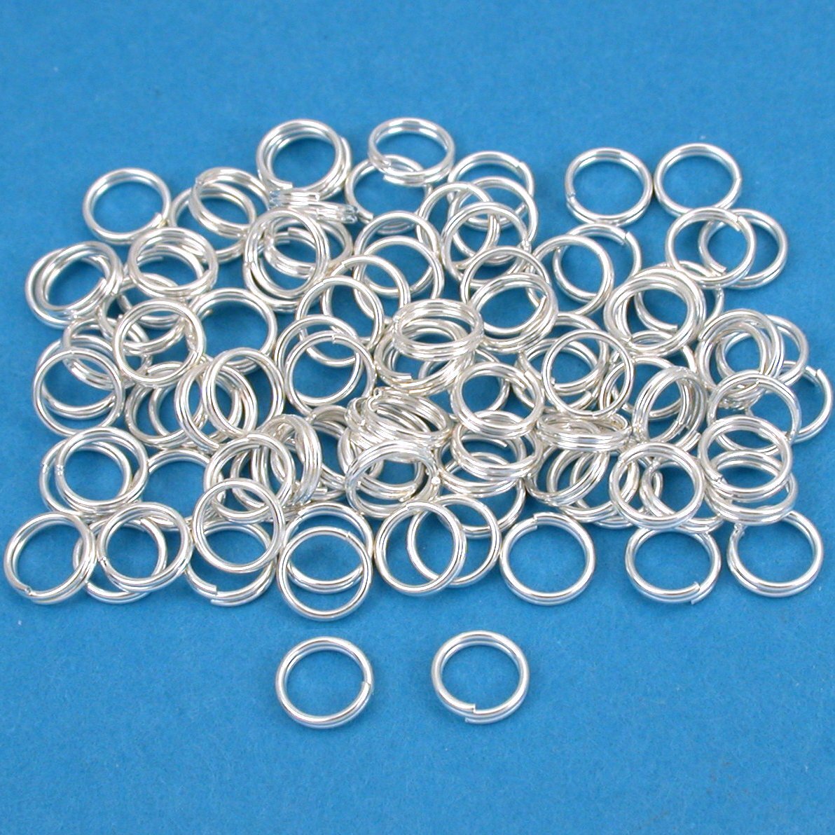 100 Silver Plated Split Rings Key Ring Charm Connector 6mm