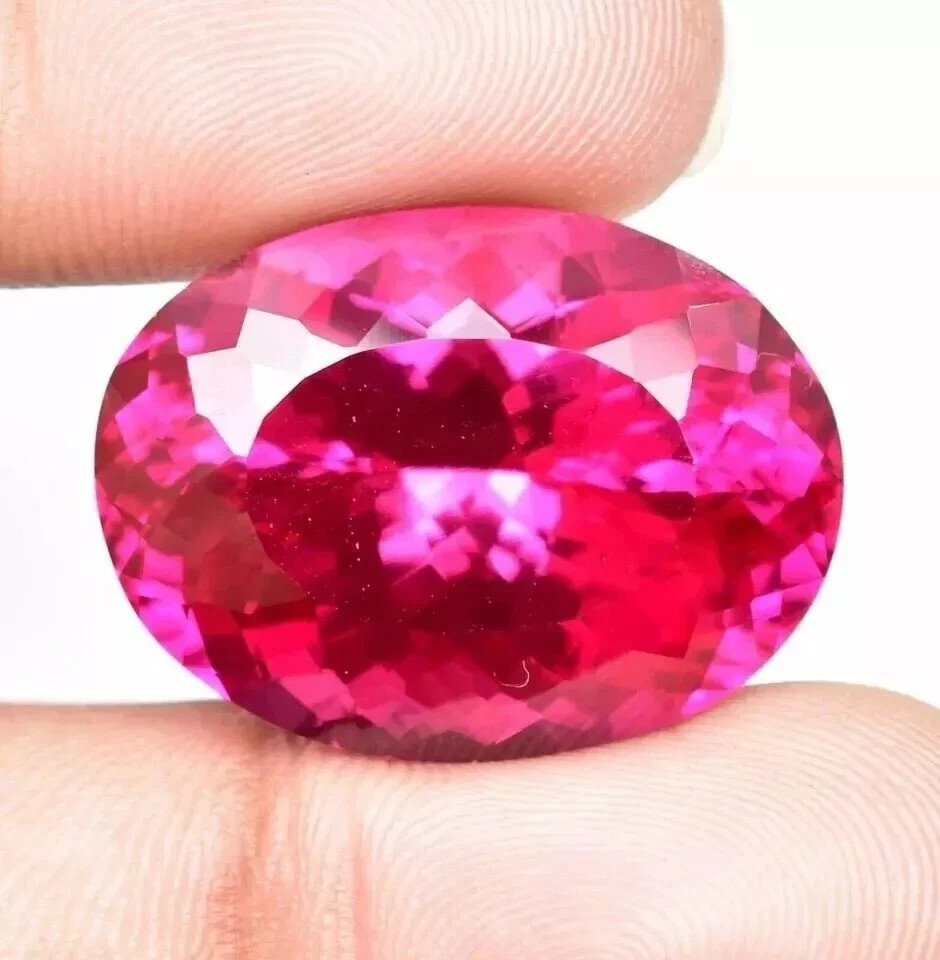 Natural Flawless Ceylon Pink Sapphire 50.5 Ct Oval Cut Certified Loose Gemstone